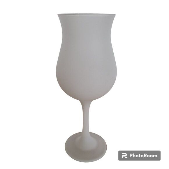Vintage Frosted Glass Crystal Wine or Water Goblet Drinkware Candle or Crafting - Picture 1 of 13